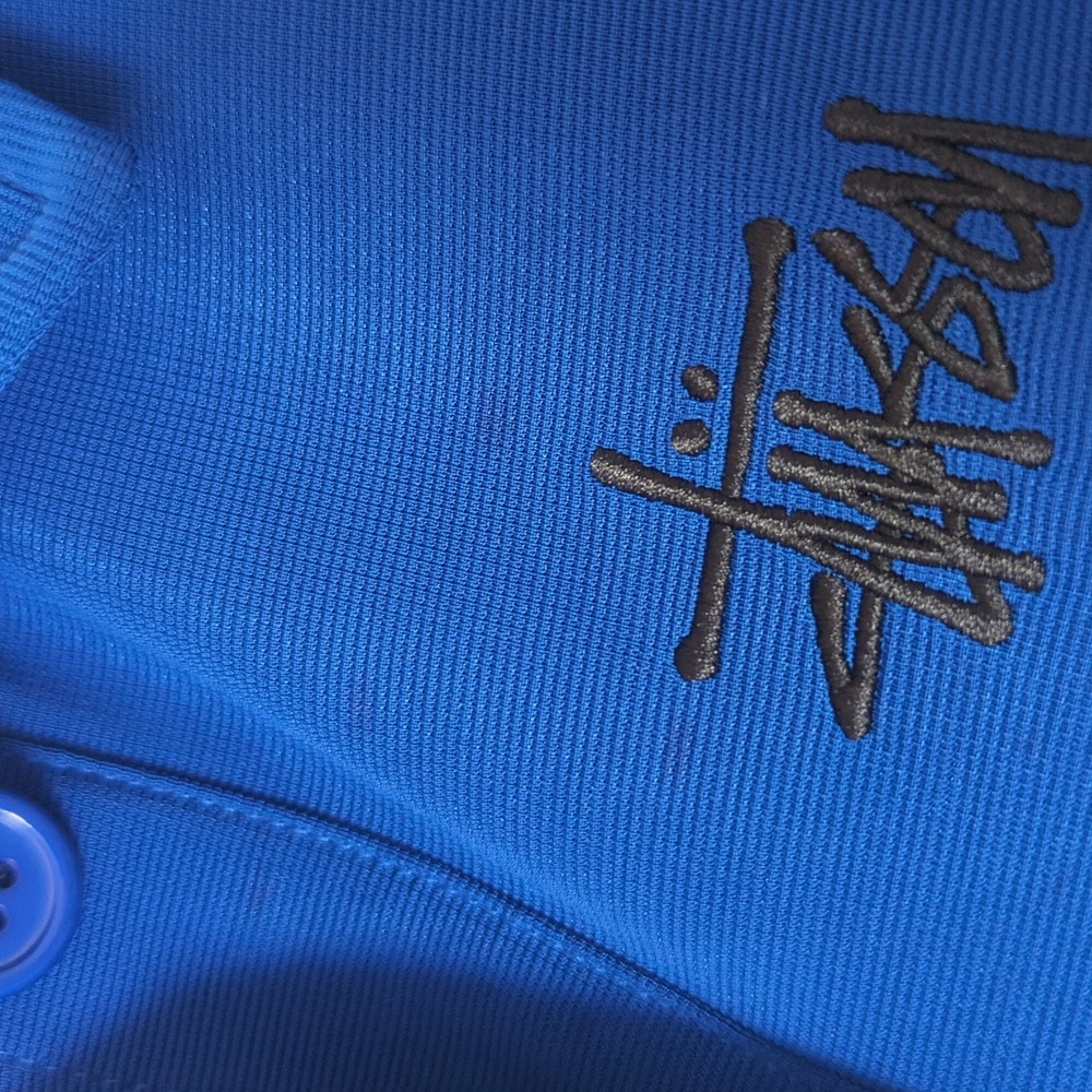 Stussy Poly Knit Blue Polo Dress - Picture 10 of 11